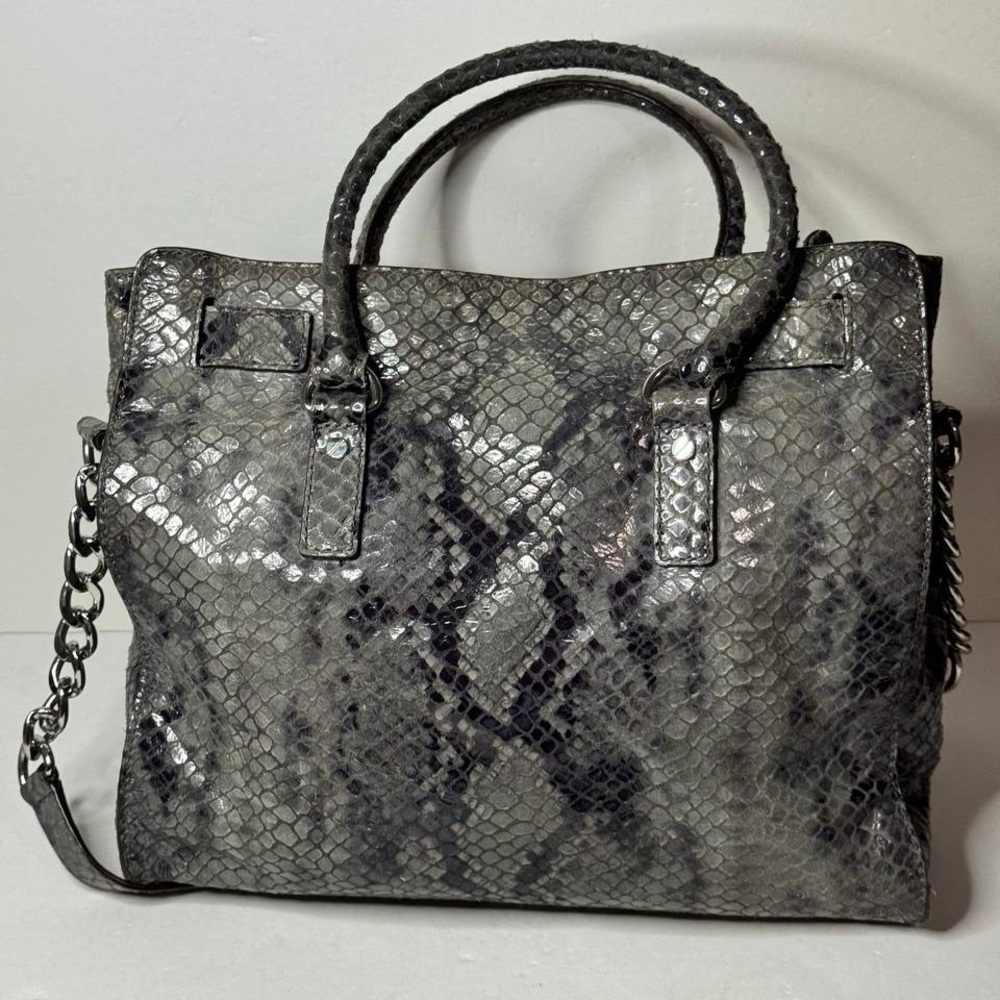 Michael Kors Large Hamilton Python-Print Leather … - image 5